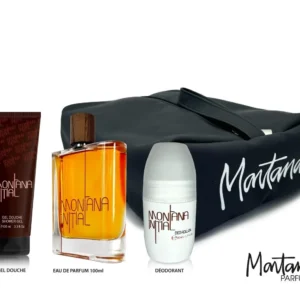 Coffret Montana-Initial-Eau de Parfum-100ml+Déoroll-on 50ml+Gel douche 100ml(04 Pieces)