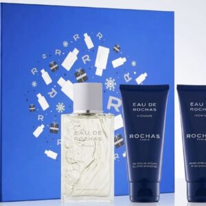 Eau De Rochas-Rochas-Homme-Coffret(3pieces)-Eau De Toilette 100ml-Baume Après Rasage 100ml-Gel Douche 100ml