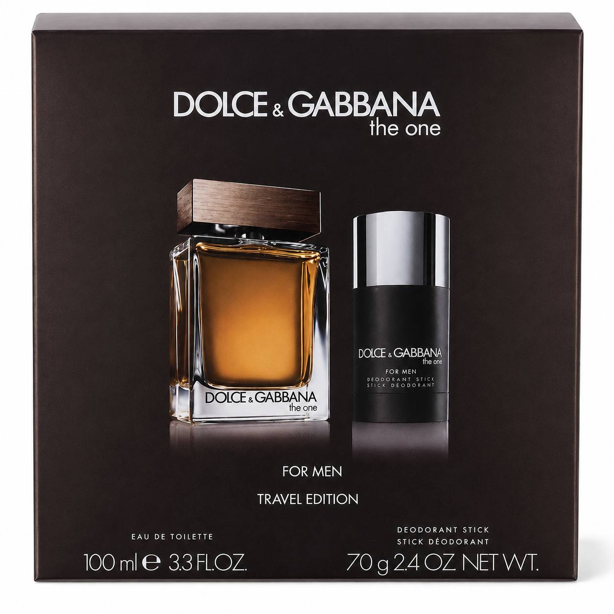 Coffret Dolce & Gabbana-The One Travel Edition-Eau de Toilette-100ml + Deodorant Stick-70g ( 2 pièces )