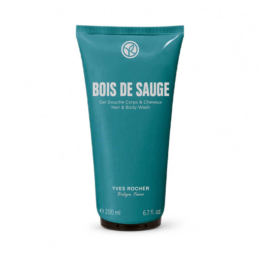 Yves Rocher-Bois De Sauge-Gel Douche Corps et Cheveux-200ml