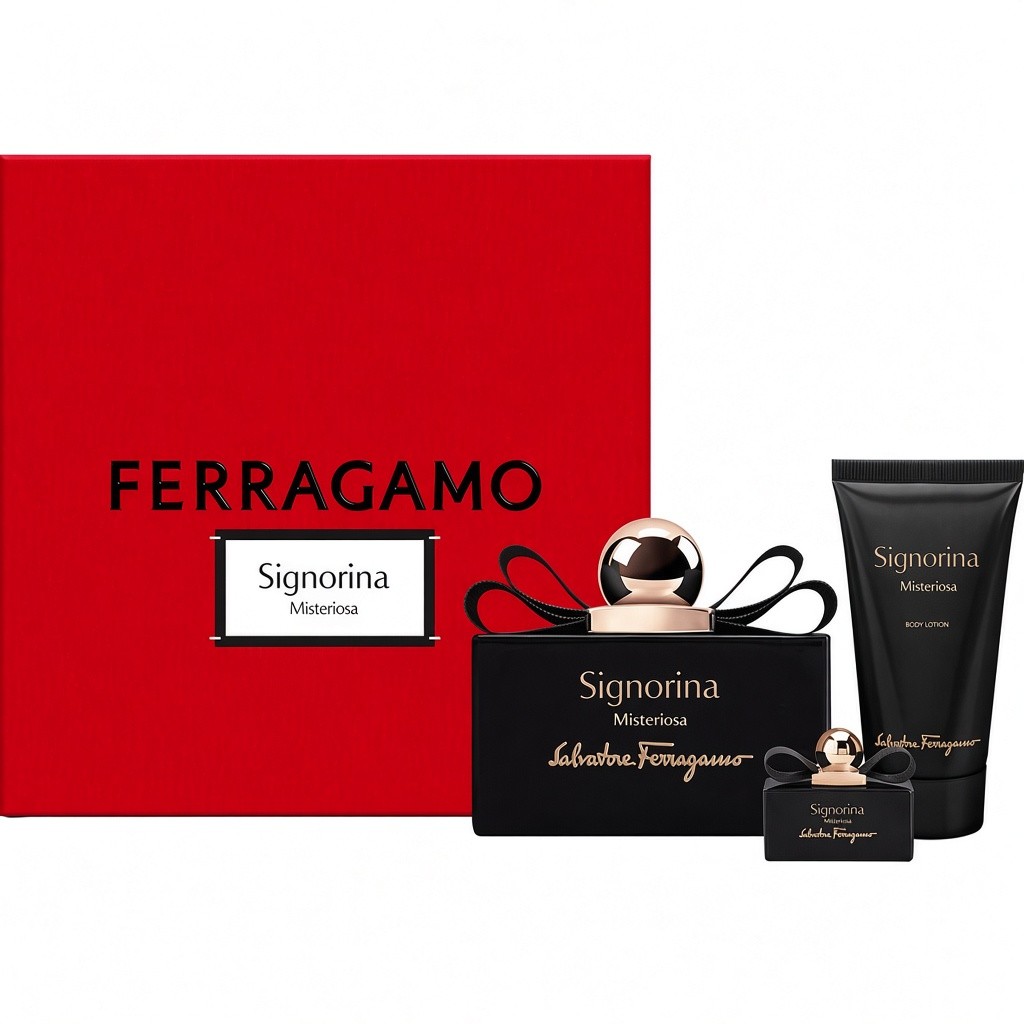Coffret Salvatore Ferragamo-Signorina Misteriosa-Eau de Parfum-100ml+5ml + Body Lotion-50ml (3 Pièces)